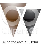 01/16/2024 - Brown And Black Glossy Letter W Icon With Triangles