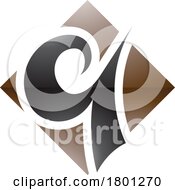 Poster, Art Print Of Brown And Black Glossy Diamond Shaped Letter Q Icon