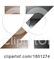 01/13/2024 - Brown And Black Glossy Dotted Line Shaped Letter Z Icon