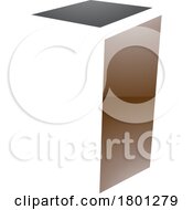 Brown And Black Glossy Folded Letter I Icon