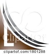 Brown And Black Glossy Letter L Icon With Layers