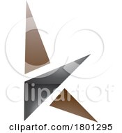 Poster, Art Print Of Brown And Black Glossy Letter K Icon With Triangles