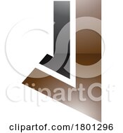 Poster, Art Print Of Brown And Black Glossy Letter J Icon With Straight Lines