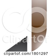 01/17/2024 - Brown And Black Glossy Letter J Icon With A Triangular Tip