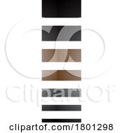 Poster, Art Print Of Brown And Black Glossy Letter I Icon With Horizontal Stripes
