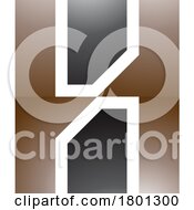 01/17/2024 - Brown And Black Glossy Letter H Icon With Vertical Rectangles