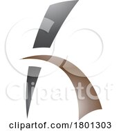 01/17/2024 - Brown And Black Glossy Letter H Icon With Spiky Lines