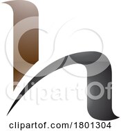 Brown And Black Glossy Letter H Icon With Round Spiky Lines