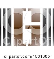 Poster, Art Print Of Brown And Black Glossy Letter G Icon With Vertical Stripes