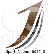 Brown And Black Glossy Layered Letter J Icon