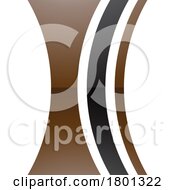 01/17/2024 - Brown And Black Glossy Concave Lens Shaped Letter I Icon