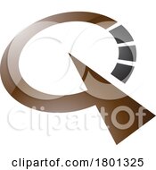 Poster, Art Print Of Brown And Black Glossy Clock Shaped Letter Q Icon