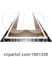 01/17/2024 - Brown And Black Glossy Bold Spiky Shaped Letter U Icon