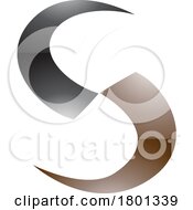 01/18/2024 - Brown And Black Glossy Blade Shaped Letter S Icon