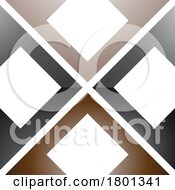 Brown And Black Glossy Arrow Square Shaped Letter X Icon
