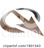 01/18/2024 - Brown And Black Glossy Arrow Shaped Letter Q Icon