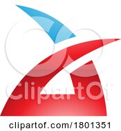 Blue And Red Glossy Spiky Grass Shaped Letter A Icon