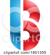 Poster, Art Print Of Blue And Red Round Glossy Disk Shaped Letter B Icon