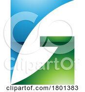 Poster, Art Print Of Blue And Green Rectangular Glossy Letter G Icon