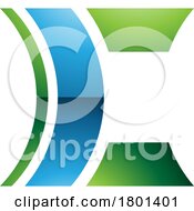 Poster, Art Print Of Blue And Green Glossy Lens Shaped Letter C Icon