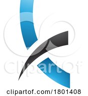 01/18/2024 - Blue And Black Spiky Glossy Lowercase Letter K Icon
