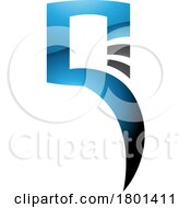 Blue And Black Glossy Square Shaped Letter Q Icon