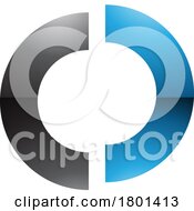 01/18/2024 - Blue And Black Glossy Split Shaped Letter O Icon