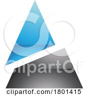 01/18/2024 - Blue And Black Glossy Split Triangle Shaped Letter A Icon