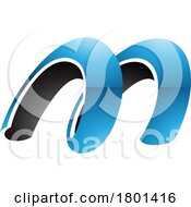 01/18/2024 - Blue And Black Glossy Spring Shaped Letter M Icon