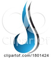 Blue And Black Glossy Hook Shaped Letter J Icon