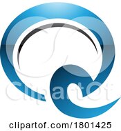 01/18/2024 - Blue And Black Glossy Hook Shaped Letter Q Icon