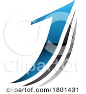 Blue And Black Glossy Layered Letter J Icon