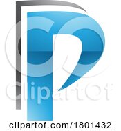 Blue And Black Glossy Layered Letter P Icon