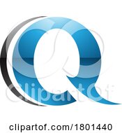 01/19/2024 - Blue And Black Glossy Spiky Round Shaped Letter Q Icon