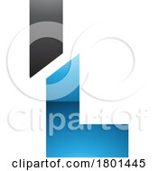 01/19/2024 - Blue And Black Glossy Split Shaped Letter L Icon