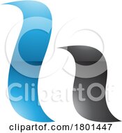 01/18/2024 - Blue And Black Glossy Calligraphic Letter H Icon