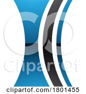 Blue And Black Glossy Concave Lens Shaped Letter I Icon