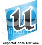 01/19/2024 - Blue And Black Glossy Distorted Square Shaped Letter U Icon