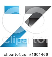 01/19/2024 - Blue And Black Glossy Dotted Line Shaped Letter Z Icon