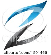 01/19/2024 - Blue And Black Glossy Fire Shaped Letter Z Icon