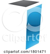 Blue And Black Glossy Folded Letter I Icon