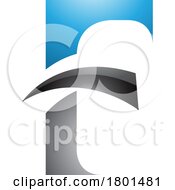 Blue And Black Glossy Letter F Icon With Pointy Tips