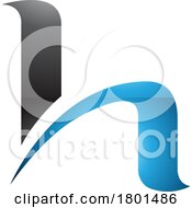 01/19/2024 - Blue And Black Glossy Letter H Icon With Round Spiky Lines