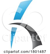 Blue And Black Glossy Letter H Icon With Spiky Lines