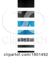 Poster, Art Print Of Blue And Black Glossy Letter I Icon With Horizontal Stripes