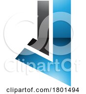 Blue And Black Glossy Letter J Icon With Straight Lines