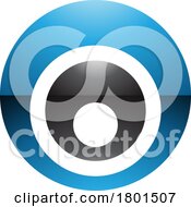 Blue And Black Glossy Letter O Icon With Nested Circles