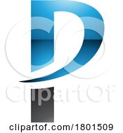 Blue And Black Glossy Letter P Icon With A Pointy Tip by cidepix
