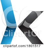 Poster, Art Print Of Blue And Black Glossy Lowercase Arrow Shaped Letter K Icon