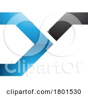 Blue And Black Glossy Rail Switch Shaped Letter Y Icon by cidepix